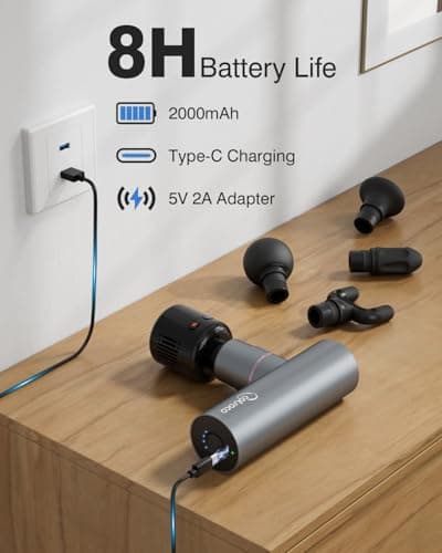 cotsoco Massage Gun with Heat and Cold Therapy, Full-Metal Handheld Electric Massager Deep Tissue for Body Muscle Pain Relief, Silent Portable Percussion Massage Gun for Athletes and Recovery Gifts 7