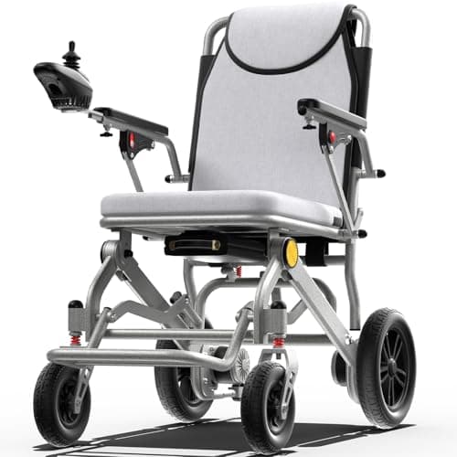 Ultralight 34lbs Foldable Electric Wheelchair for Adults, 350lbs Capacity, 500W Motor & Detachable Lithium Battery, Aluminum Frame Electric Wheelchair, All-Terrain Magnesium Wheels