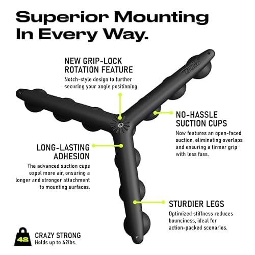 Tenikle PRO Jet Black - Flexible Tentacle Tripod for Mobile Phone and Action Camera GoPro, Insta360, DJI Osmo, Bendable Suction Cup Camera Mount & Holder, iPhone & Android Compatible 5