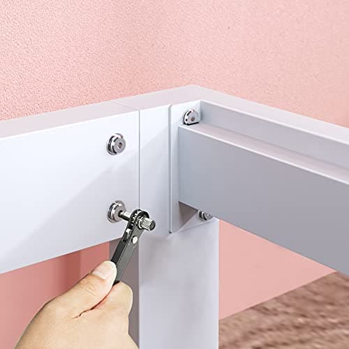 Zinus Arnav Metal Platform Bed Frame, Wood Slat Support, No Box Spring Needed, Easy Assembly, White, Full 7