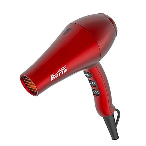 Berta 1875W Powerful Tourmaline Ceramic Ionic Hair Dryer 2 Speeds & 3 Heating Settings, Salon Professional Blow Dryer with Diffuser/Concentrator/Comb 5