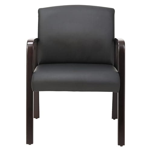 Alera ALE Reception Lounge Series Guest Chair, Espresso/Black Leather 7