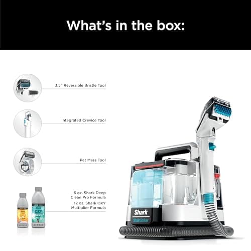 Shark StainStriker Portable Carpet, Upholstery & Area Rug Cleaner with Pet Mess extractor, Stain & Odor Remover, Perfect for Car Interiors, , White, PX201 8