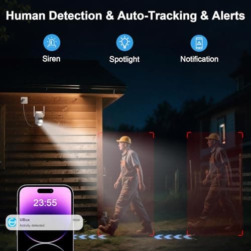 No WiFi Security Camera, 4G LTE Cellular Security Camera, Plug-in Cameras for Home Security, Auto Tracking, Smart Detection, Color Night Vision, 24/7 Recording (Data Plan Need to Subcribe) 7