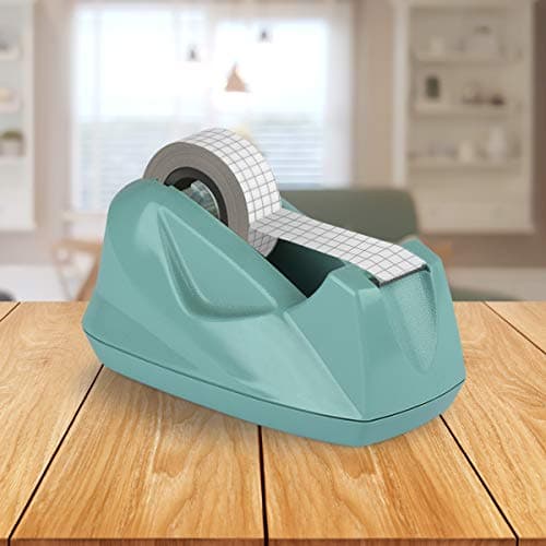 Acrimet Premium Desktop Tape Dispenser, Plastic, Non-Skid Base (Heavy Duty) (Solid Green Color) 9