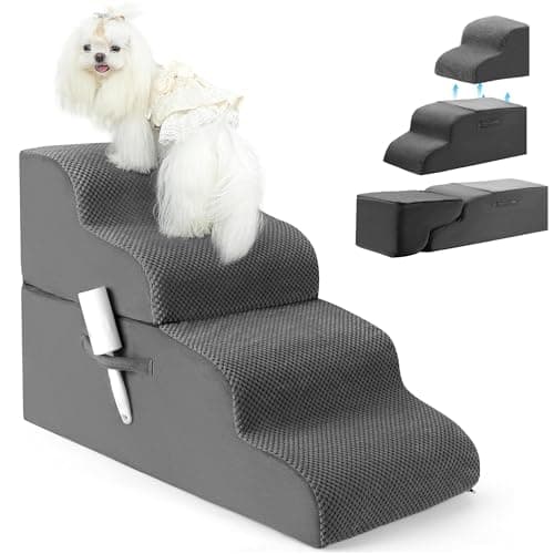 Dog Stairs, 4-Tiers Steps Ramp High Bed41