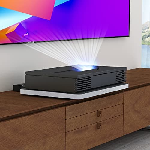 ST550 Motorized Slider Tray for Ultra Short Throw(UST) Projector & Laser Projector TV. Projector Shelf Extend to 150" Picture. Auto Telescopic Retractable Tray, Three Types Installation