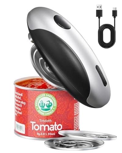 HouseSapp Rechargeable Electric Can Opener - Smooth Edge, One-Touch Automatic Can Opener for Seniors & Arthritis, Hands-Free Can Openers for Kitchen, Type-C Fast Charge, Compact Portable Can Openers