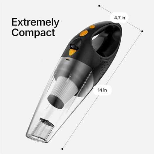 Deedlite Ultra-Powerful Cordless Handheld Vacuum/with LED Light and Fast-Charging Function/Portable Vacuum for Wet & Dry/Lightweight and Quiet 6