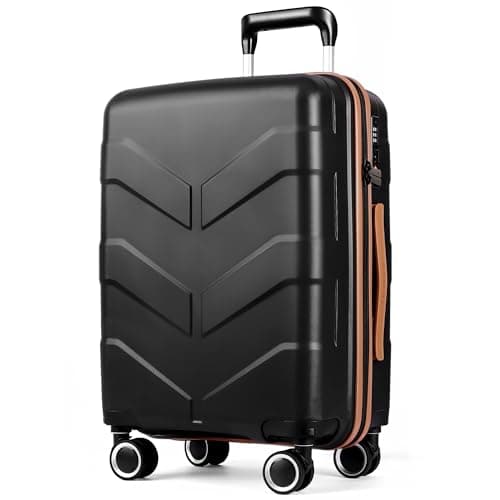 TILYMOL Hardside Carry On Luggage 22x14x9 Airline Approved with Spinner Wheels, Lightweight 20-inch Carry-On Suitcase for Men & Women, Black