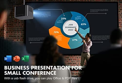 VIZONY FHD 1080P Projector 4K Support, 5G WiFi Bluetooth Projector, Outdoor Projector with Full-Sealed Engine/Electric Focus/4P4D/PPT/Zoom, Home Movie Projector Compatible w/iOS/Android/PC/TV 7