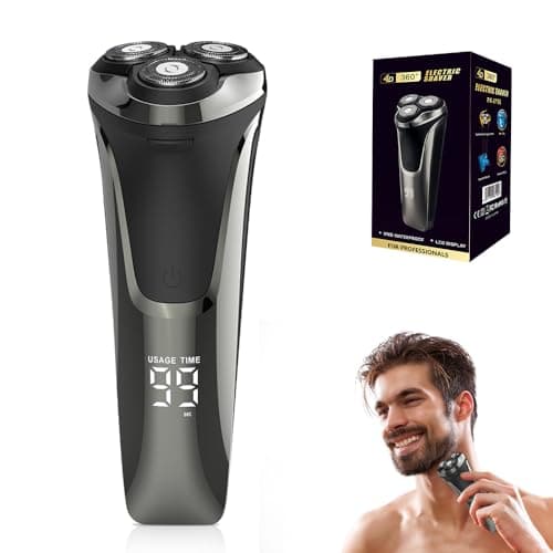Snapbuy Electric Razor for Men, 2025 New Electric Razor 4D Rotary, Ipx7 Waterproof Electrics Razors, Wet & Dry Rechargeable Electrics Shaver LCD Display (1)