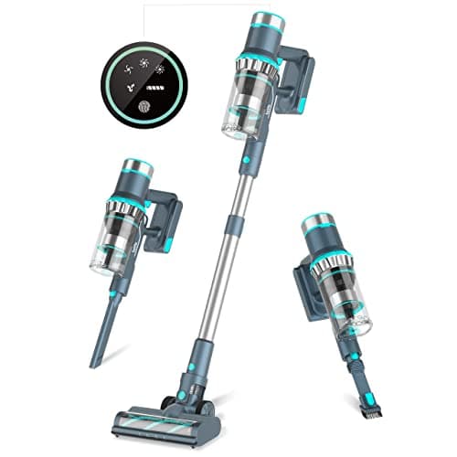 Belife BVC12 Cordless Vacuum Cleaner, 450W 38Kpa Stick Vacuum with Charging Dock Station, Anti-Tangle Wireless Vacuum with 50 Mins Runtime, Vacuum for Hardwood Floor, Pet Hair, Carpet