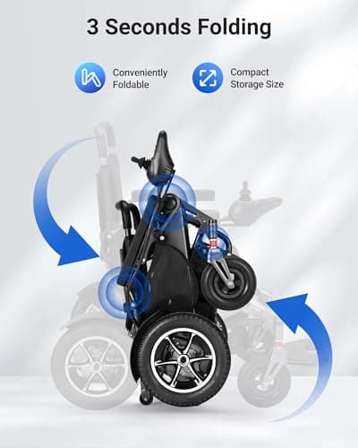 Electric Wheelchair for Adults and Seniors, 25 Miles Longer Range, Foldable Power Wheelchair, 500W Dual Motors Mobility Scooter, Compact All Terrain Motorized Wheelchair, Intelligent Folding 8