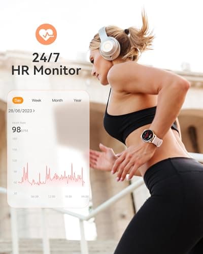 AGPTEK Smart Watch for Women, 5ATM Waterproof Smartwatch for Android and iOS Phones, Fitness Tracker Watch with 100+ Sports Modes, Heart Rate Monitor Pedometer Sleep Monitor, Pink 6