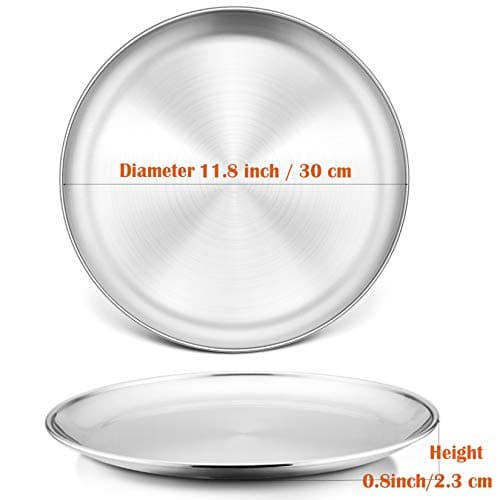 P&P CHEF Pizza Pan Bakeware for Home Kitchen, Stainless Steel Pizza Tray for Baking Pizza, Healthy & Reusable & Easy Clean, Oven & Freezer Safe, 12 Inch & Silver 2