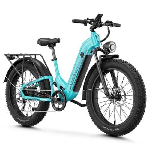 Aipas M1 Pro Electric Bike, 1800W Peak Motor Electric Bike for Adults, 48V 17.5Ah, 26'' x 4.0'' Fat Tire Electric Mountain Bike, Ebike with 85 Miles, 36MPH, 7 Speed 110Nm and Dual Suspension