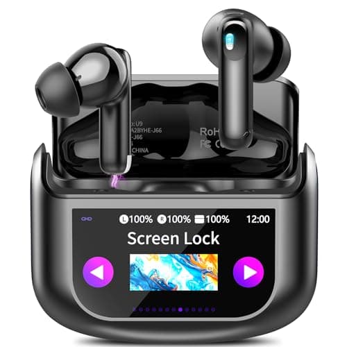 QXUFV Wireless Earbuds, Bluetooth 5.4 Headphones Multi-Function Touch Screen Ear Buds with 5 EQ Modes, 48H in-Ear Earbud Bass Stereo with ANC Noise Cancelling, IPX7 Bluetooth Earbuds for Android/iOS