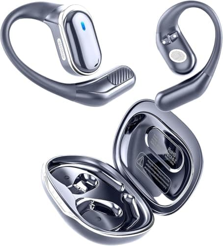 TRASUSI Bluetooth Earbuds Wireless Headphones, 50Hrs Playtime Stereo Sound Earphones with IPX7 Waterproof Open Ear Buds, Ideal for Fitness, Travel - Black