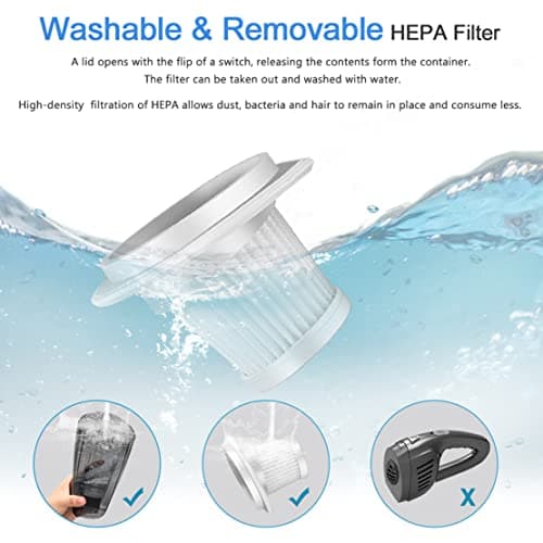 Portable Cordless Car Handheld Vacuum Cleaner, Strong Suction 8000PA, High Power 120W, Wet & Dry Use, Quick Cleaning for Vehicle, House, Office 5