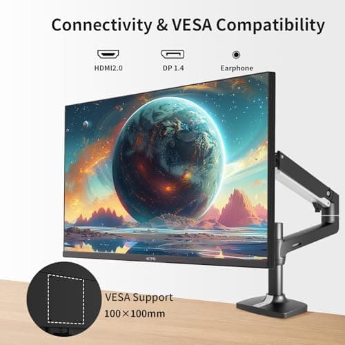 KTC 27 Inch QHD Computer Monitor, 2K 100Hz IPS Gaming Monitor, 1440P Frameless Eye Care PC Office Monitor with HDMI/DP, FreeSync & G-Sync, HDR10, VESA, Tilt Adjustable 5