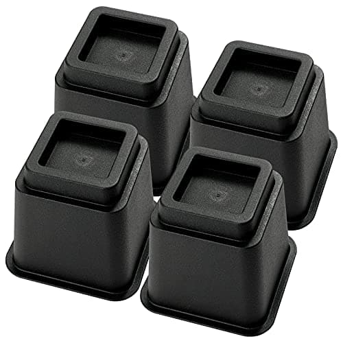 Ihomepark Bed Risers 5 Inch, Heavy Duty Square Furniture Frame Lift for Couch, Chair, Desk, Sofa and Bunk Bedpost, Set of 4