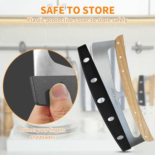 ALLTOP Pizza Cutter Rocker - High Performance Stainless Steel Slicer Blade with One-Piece Wooden Handle - Efficient and Durable Pizza Accessory - Perfect Kitchen Tool for Home Cooking and Restaurant 7