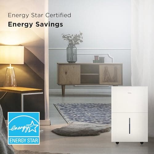 TCL 4500 Sq. Ft. Smart Dehumidifier with Pump, Energy Star, 50 Pints Per Day, Ideal for Whole House, Including Basements, Bedrooms, & Bathrooms, Works with Alexa/Google Assistant 5