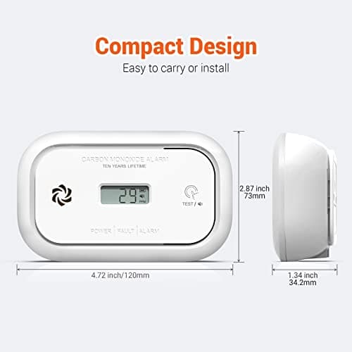 Jemay Carbon Monoxide Detector, 10-Year Lifespan CO Alarm with Battery Powered–LCD Display, LED Indicator & 85dB Loud Alert | Wall-Mounted/Portable CO Detector for Home, Bedroom, Travel Safety 7