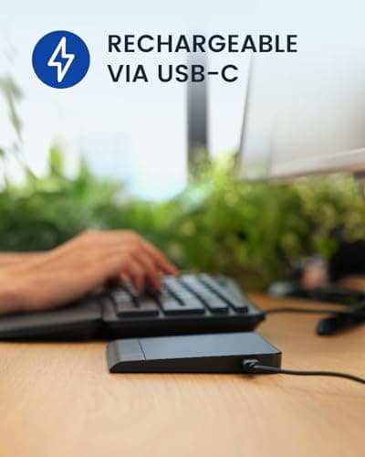 Perixx PERIPAD-706 [Firmware Updated] Wireless Slim Touchpad for Windows System - Multi-Device Bluetooth and 2.4G RF Connectivity - Rechargeable via USB-C - Large Size 5.31x4.57x0.55 Inches - Black 5