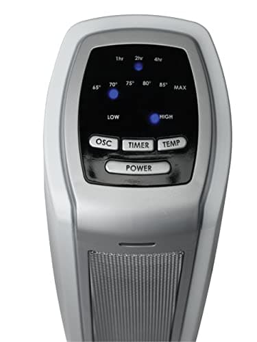 Lasko Oscillating Ceramic Tower Space Heater for Home with Overheat Protection, Timer, 22.5 Inches, Silver, 1500W, 5775 9