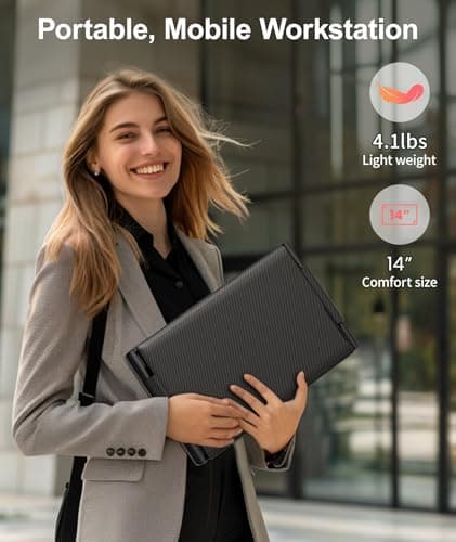 Cevaton Laptop Screen Extender, 14" FHD 1080P Triple Portable Monitor, Plug & Play Screen Extender, Auto Adjust Width Dual Monitor for 13" - 17" Laptops, Compatible with MacOS/Wins/Chrome/Dex 8