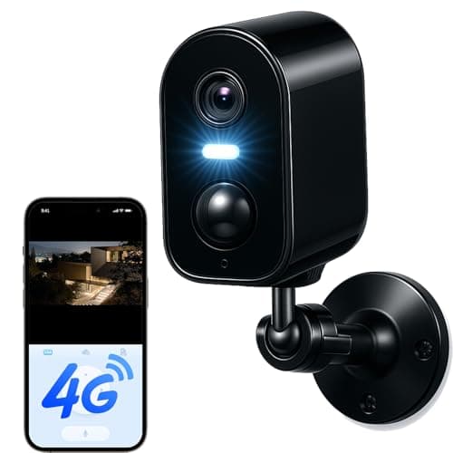 KKB 4G LTE Cellular Security Camera Built-in SIM Card, 2K No WiFi Security Cameras Indoor with PIR Motion Detection, Wireless Outdoor Battery Camera Without Internet, Color Night Vision, 2 Way Audio