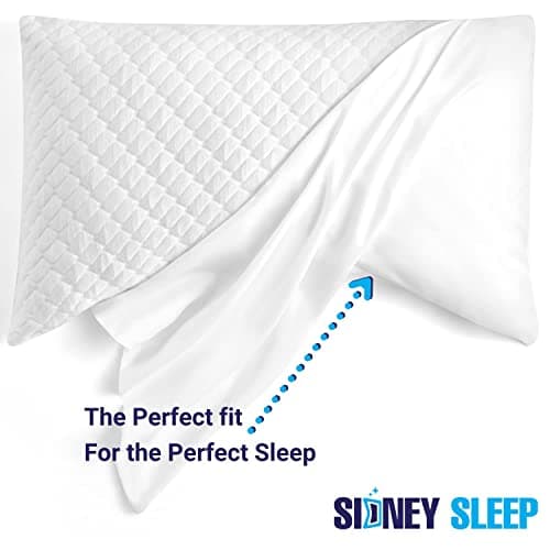 Sidney Sleep Curved Pillow Covers - Full Length Zipper Closure - Premium Soft Brushed Microfiber - 20 x 30 Inches - Fits Curved Side Sleeping Pillows (Queen, White) 6
