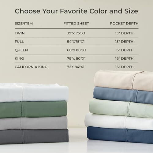 GOKOTTA Fitted Sheet Only - 16 Inch Pocket Bamboo Rayon Fitted Sheet, Super Soft and Cooling Bottom Sheet with 4 Elastic Corner Straps(Green, King Size) 7