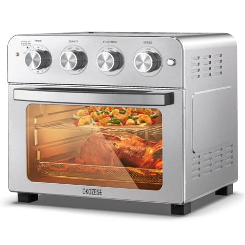 Air Fryer Toaster Oven Combo, 22QT Air Fryer Oven, 5-In-1 Toaster Oven Air Fryer Combo With Warm, Broil, Toast, Bake, Air Fry, Toaster Convection Oven Oil-Free, Stainless Steel Air Fryer