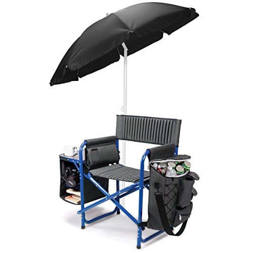 PICNIC TIME Fusion Camping Chair with Side Table and Soft Cooler, Outdoor Foldable Padded Camping Chairs with Cup Holder for Lawn, Beach, & Sports Use for Adults, (Dark Gray Blue Accents) 11