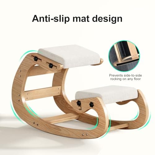 Auoleru Ergonomic Kneeling Chair with Back Support & Adjustable Tilt, Posture Corrector for Sciatica Relief & Core Strengthening - Home Office, Yoga, Meditation 8