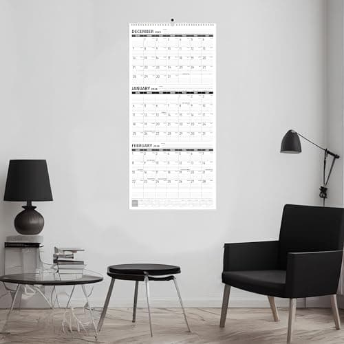 GuassLee Wall Calendar 2026, 12 Month Wall Calendar 2026 Vertical Runs From Jan 2026 to Dec 2026, 26"x12" Large Monthly Planner Wall with Big Numbers for Home Office Planning & Scheduling 7
