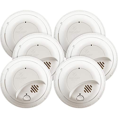 First Alert BRK SMI100-AC Hardwired Smoke Detector with Battery Backup, 6-Pack