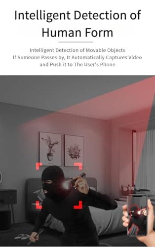 OFFABC Hidden Camera,Mini Spy Camera, Nanny cam Hidden Camera, Magnetic Miniguard Cam, Night Vision AI Motion Detection Alerts for Home Security 5