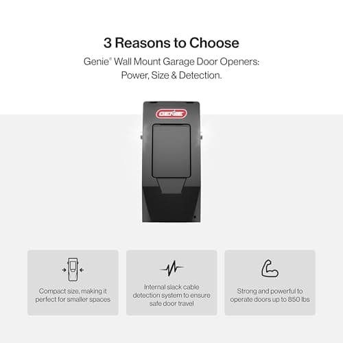 Genie 6072H-O Residential Wall Mounted Garage Door Opener, Black 5