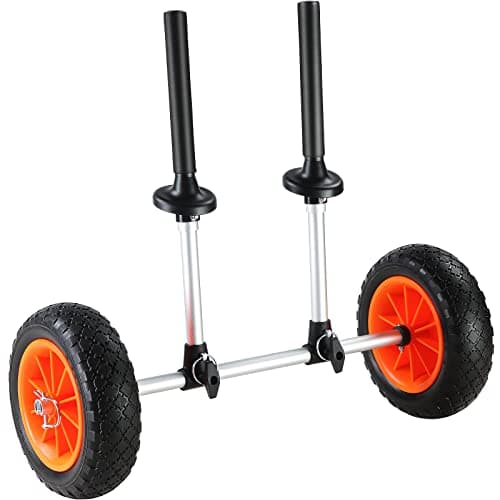 VEVOR Sit on Top Kayak Cart Dolly, 280lbs Load Capacity, Adjustable Width for Kayaks with Drain Holes of 1’’, Detachable Canoe Trolley Cart with 10'' Solid Tires 10