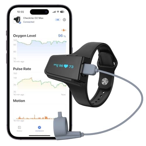 Wellue Wrist Pulse Oximeter with Audio Reminder| Bluetooth Blood Oxygen Monitor Rechargeable for Continuous SPO2 Tracking with 72 Hours Battery Life, Free APP & PC Reports, Style 2