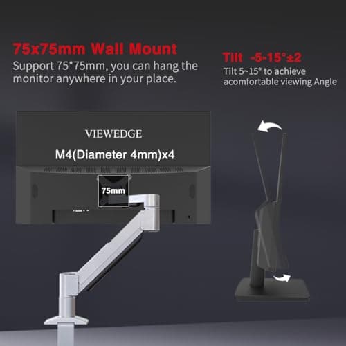 Viewedge Gaming Monitor 24 Inch 1080p 180Hz, VA 1ms FHD PC Computer Monitor with 100% sRGB, Bluelight Filter, 2 HDMI & 1 DP Port, Support Freesync and Wall Mounted 6