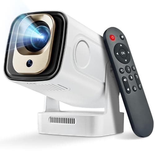ENUOSUMA Mini Projector with WiFi & Bluetooth - 4K Supported Portable Smart Projector, Auto Focus 1080P, 5W Speaker, Built-in Apps, Voice Control for Indoor/Outdoor Movies