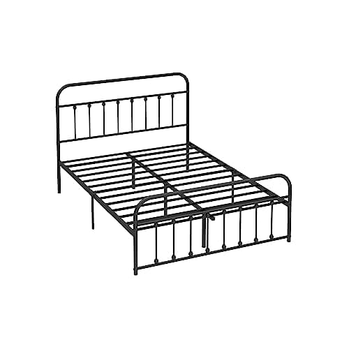 Closadin Classic Metal Platform Bed Frame with Heaboard and Footboard,Strong Metal Slats Support,No Box Spring Needed,Easy Assembly,Full Size,Black 9