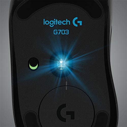 Logitech G703 Lightspeed Wireless Gaming Mouse W/Hero 25K Sensor, PowerPlay Compatible, Lightsync RGB, Lightweight 95G+10G Optional, 100-25, 600 DPI, Rubber Side Grips - Black 6