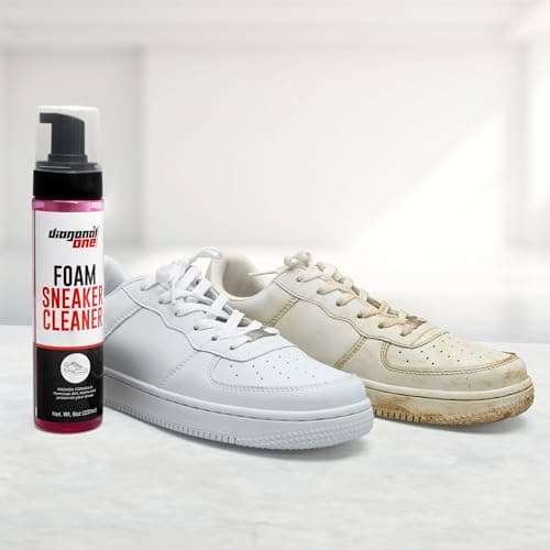 DIAGONAL ONE Shoe Cleaning Kit - Foam Sneaker Cleaner - 8oz White Tennis Shoe Cleaner - For Suede, Canvas, Nubuck 6