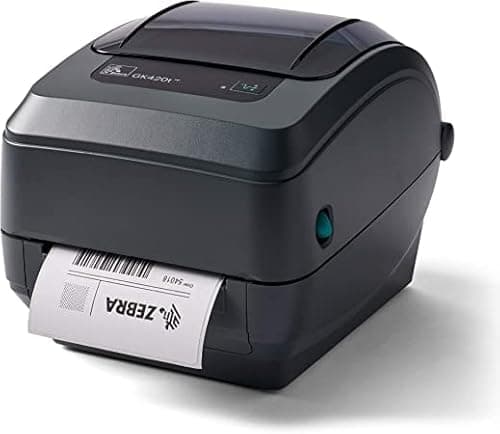 Zebra - GK420t Thermal Transfer Desktop Printer for Labels, Receipts, Barcodes, Tags, and Wrist Bands - Print Width of 4 in - USB and Ethernet Port Connectivity (Renewed)